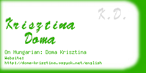 krisztina doma business card